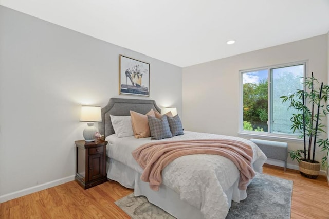 bedroom featuring light hardwood / wood-style flooring