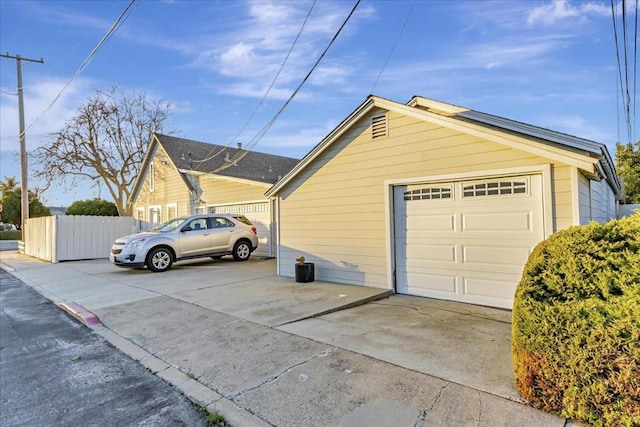 view of garage