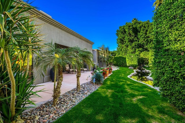 view of yard with a patio area