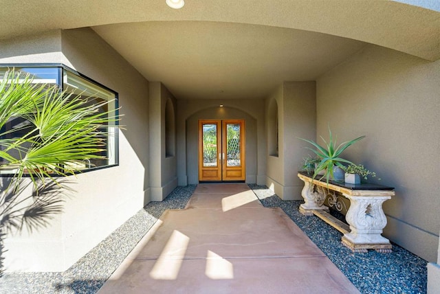 view of exterior entry with french doors