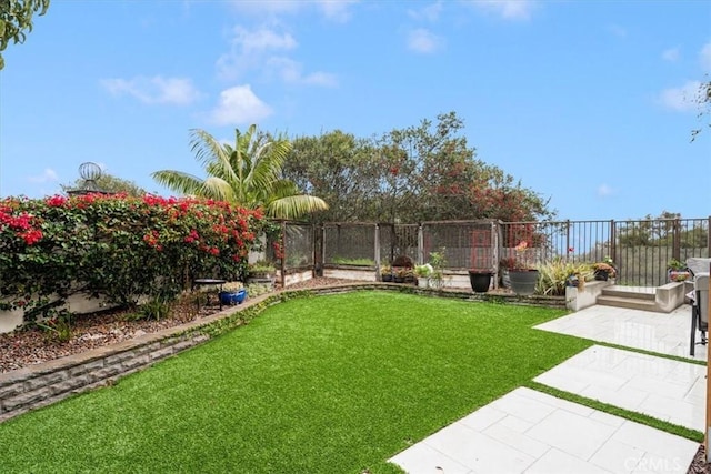 view of yard with a patio area