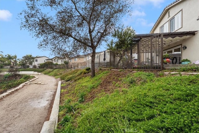 view of yard with a pergola