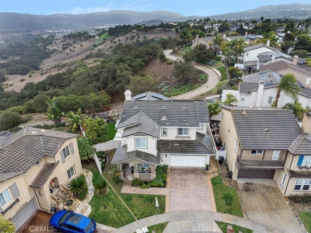 bird's eye view featuring a mountain view