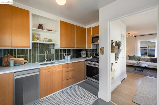 kitchen featuring tasteful backsplash, sink, and stainless steel appliances