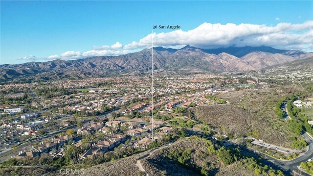 aerial view featuring a mountain view