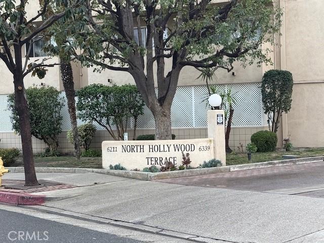 view of community sign