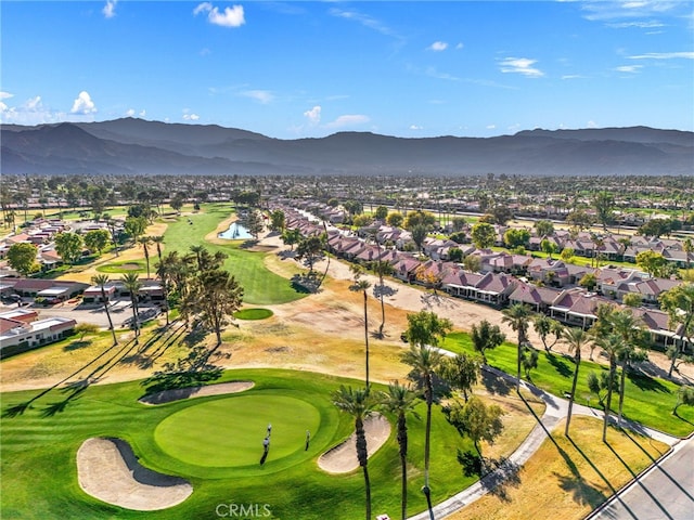 drone / aerial view featuring a mountain view