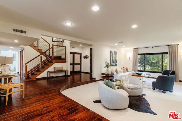 living room featuring hardwood / wood-style flooring