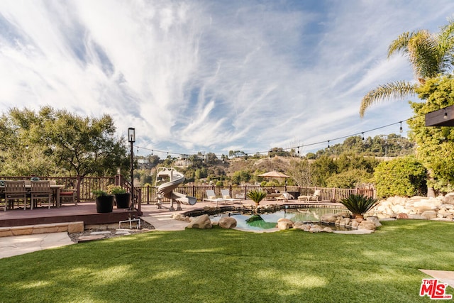 view of yard featuring a playground