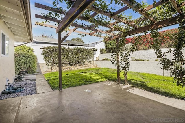 view of patio / terrace with a pergola