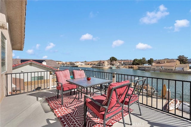 balcony with a water view