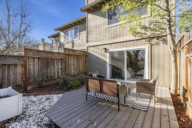 deck with outdoor lounge area