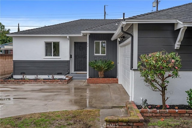 entrance to property with a garage