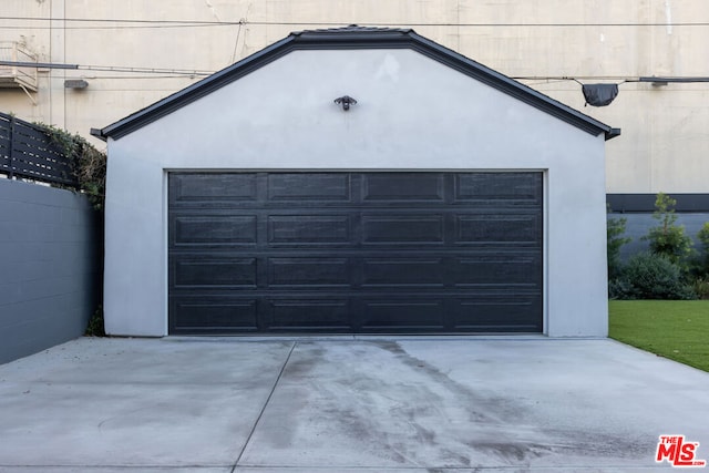 view of garage