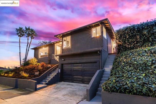 view of front of home featuring a garage