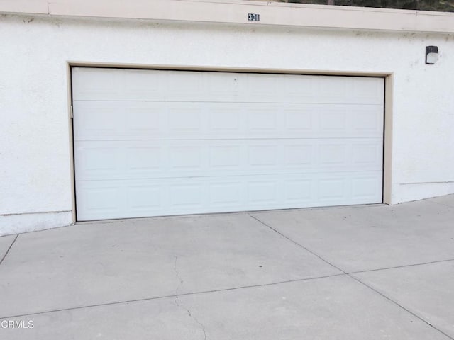 view of garage