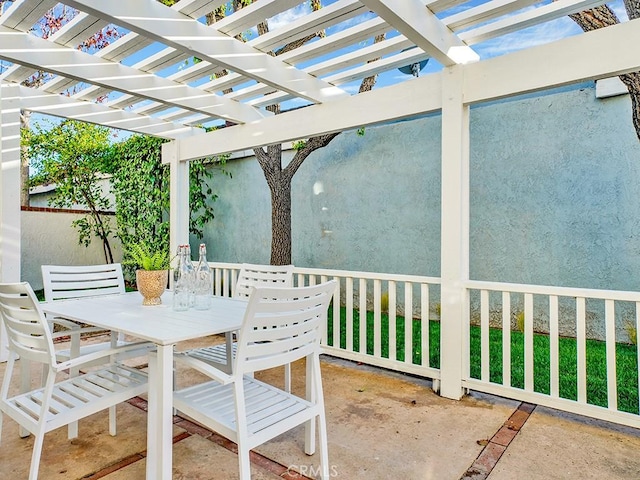 view of patio / terrace with a pergola