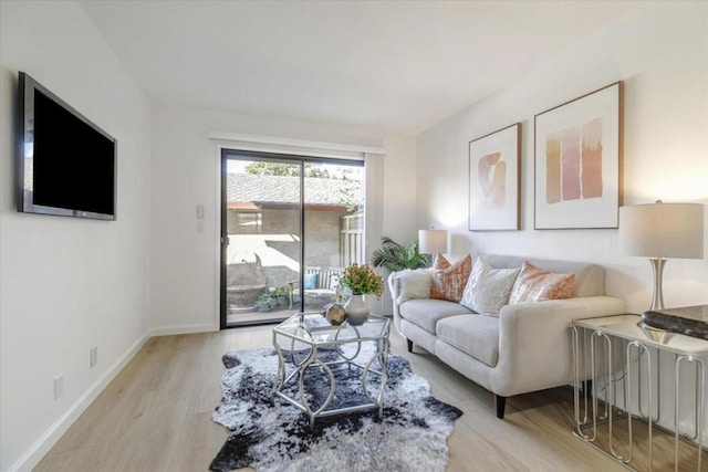 living room featuring light hardwood / wood-style flooring