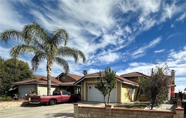 view of front of house featuring a garage