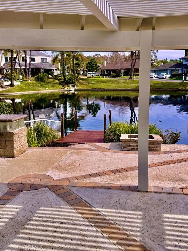 exterior space with a boat dock