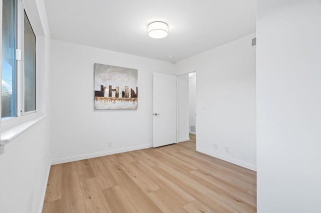 empty room featuring light wood-type flooring