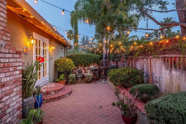 view of patio featuring french doors