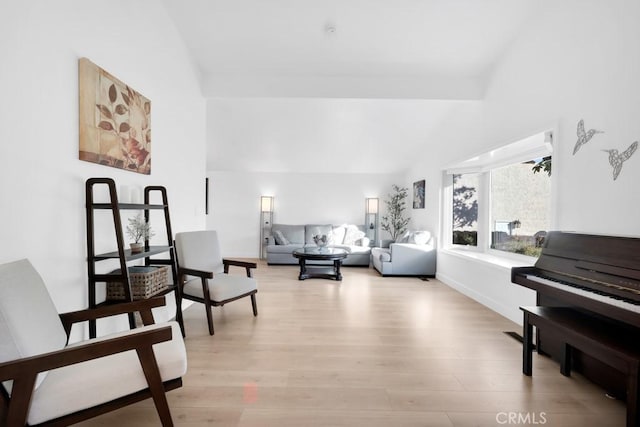 sitting room featuring light hardwood / wood-style floors