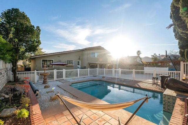 view of pool featuring a patio area