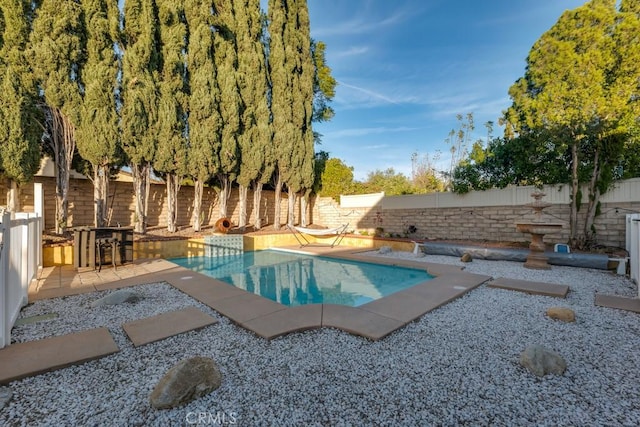 view of pool featuring a patio