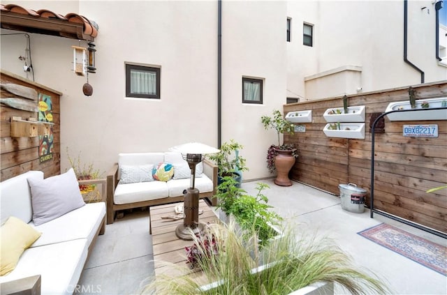 view of patio / terrace featuring an outdoor living space