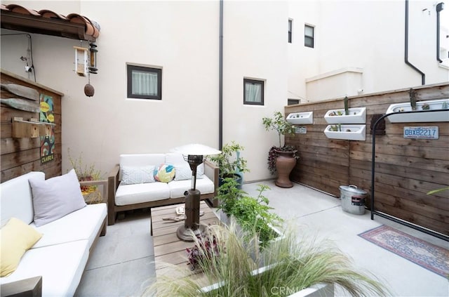 view of patio with an outdoor living space