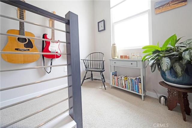 interior space featuring carpet flooring