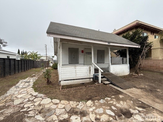 view of front of property with a porch