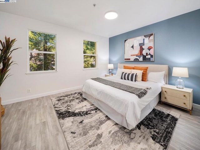 bedroom featuring light hardwood / wood-style flooring