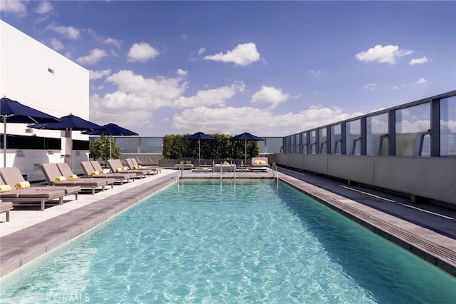 view of pool with a patio