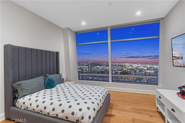 bedroom featuring hardwood / wood-style floors