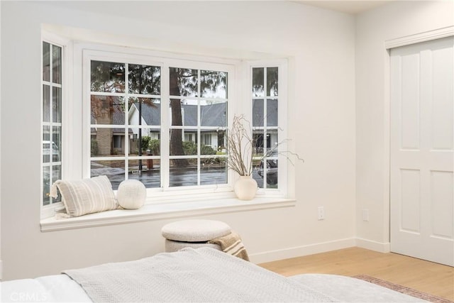 bedroom featuring light hardwood / wood-style flooring