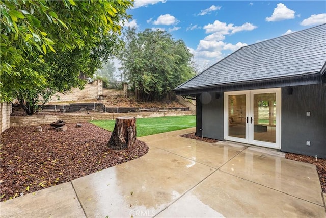 view of patio / terrace featuring french doors