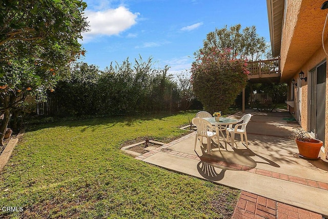 view of yard featuring a patio area