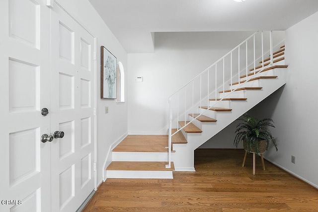 foyer featuring wood-type flooring