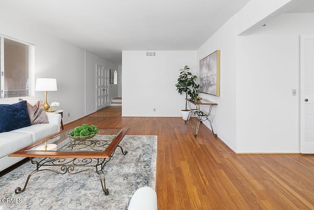 living room featuring hardwood / wood-style floors