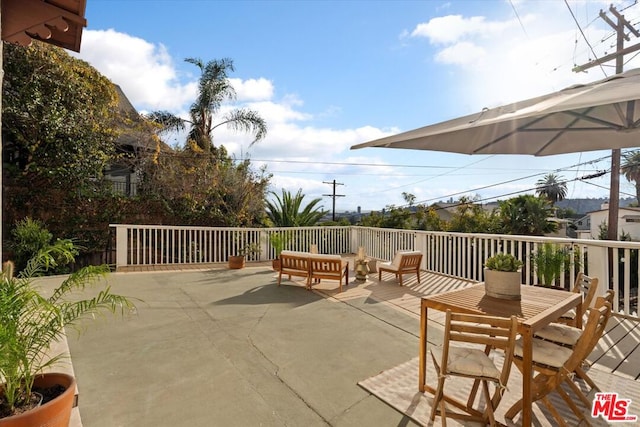 view of patio with an outdoor hangout area