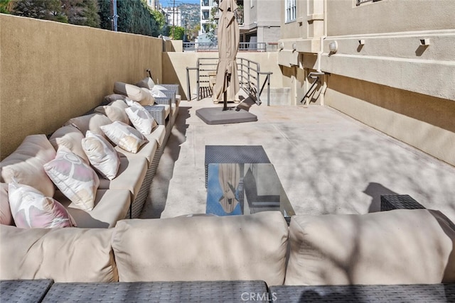 view of patio featuring an outdoor living space