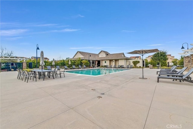 view of pool with a patio