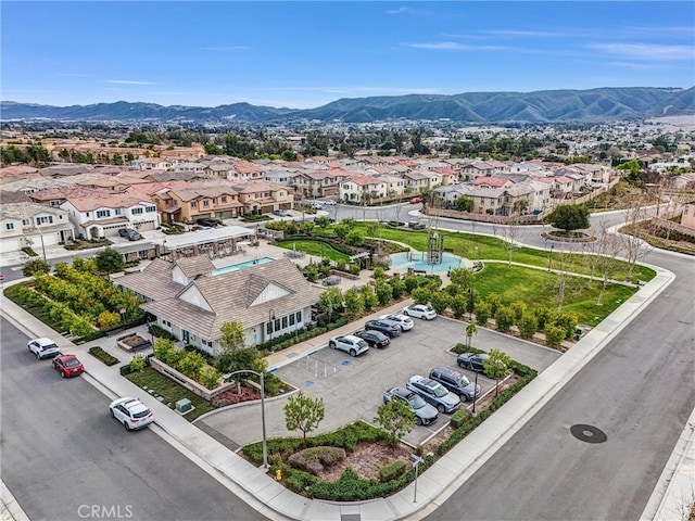 aerial view with a mountain view