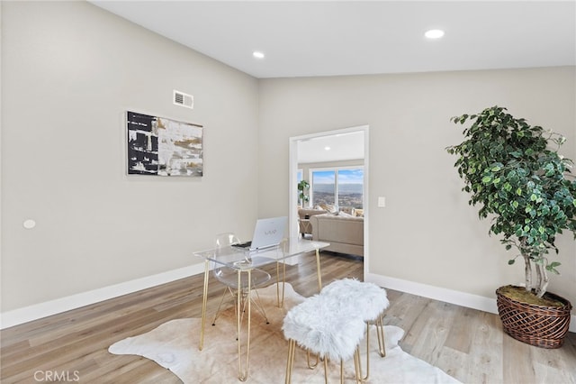 31002 Flying Cloud Dr, Laguna Niguel, CA 92677 - office area featuring wood finished floors and recessed lighting