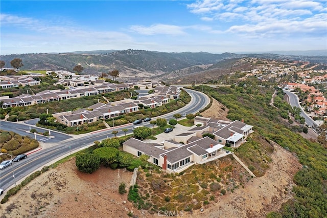 aerial view with a mountain view