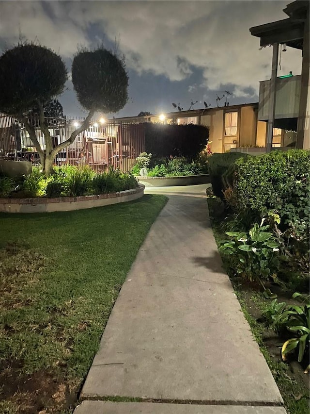 view of yard featuring fence