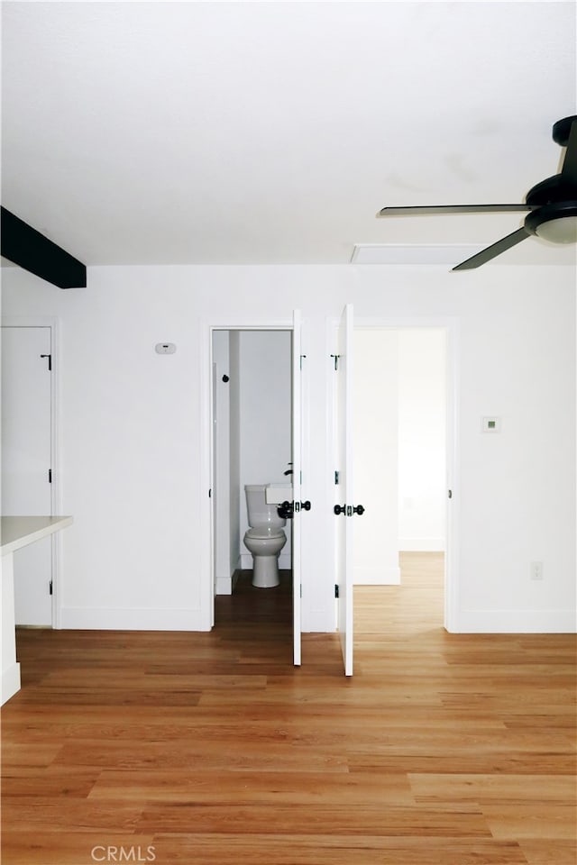 empty room with light wood-type flooring