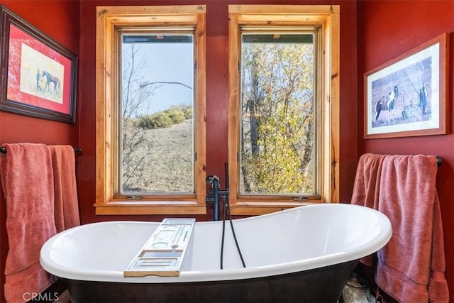 interior space featuring a soaking tub